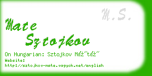 mate sztojkov business card